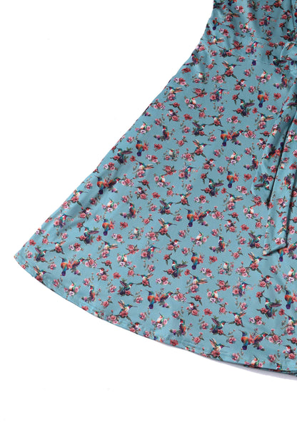 Matilda Hummingbird Blue Wrap Dress