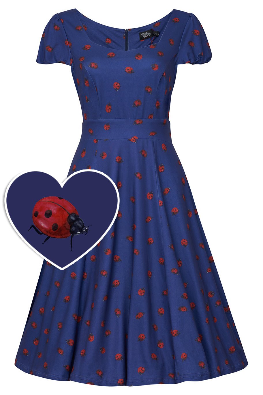 Kids Claudia Ladybug Navy Dress