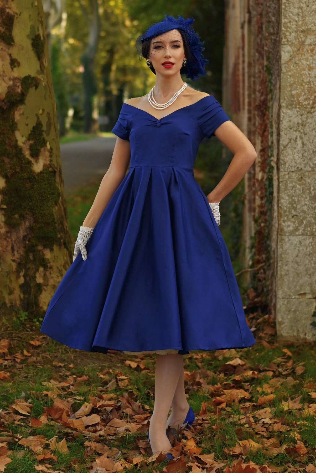 Lily Dark Blue Off Shoulder Dress