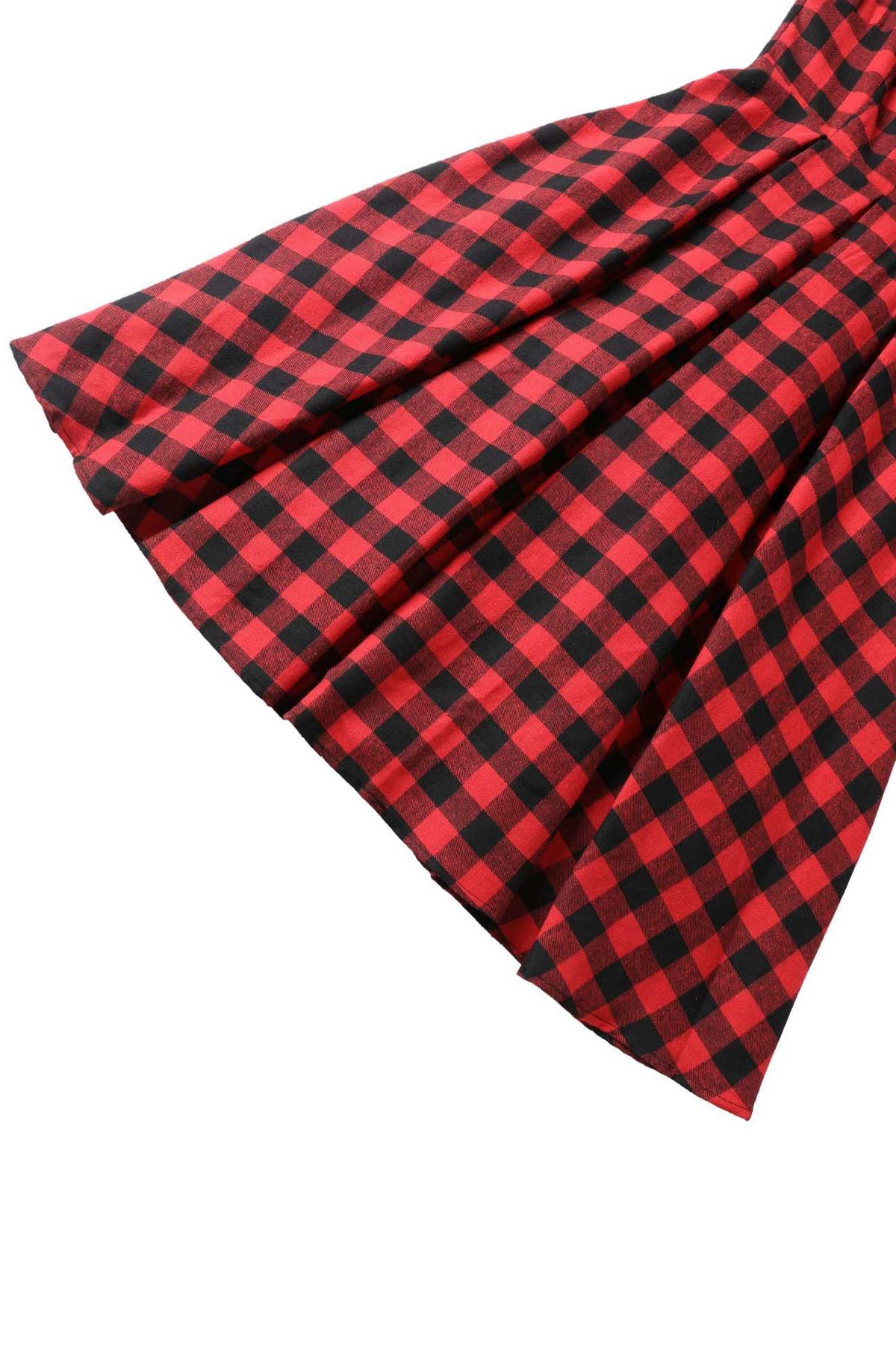 Lily Red Check Off Shoulder Dress