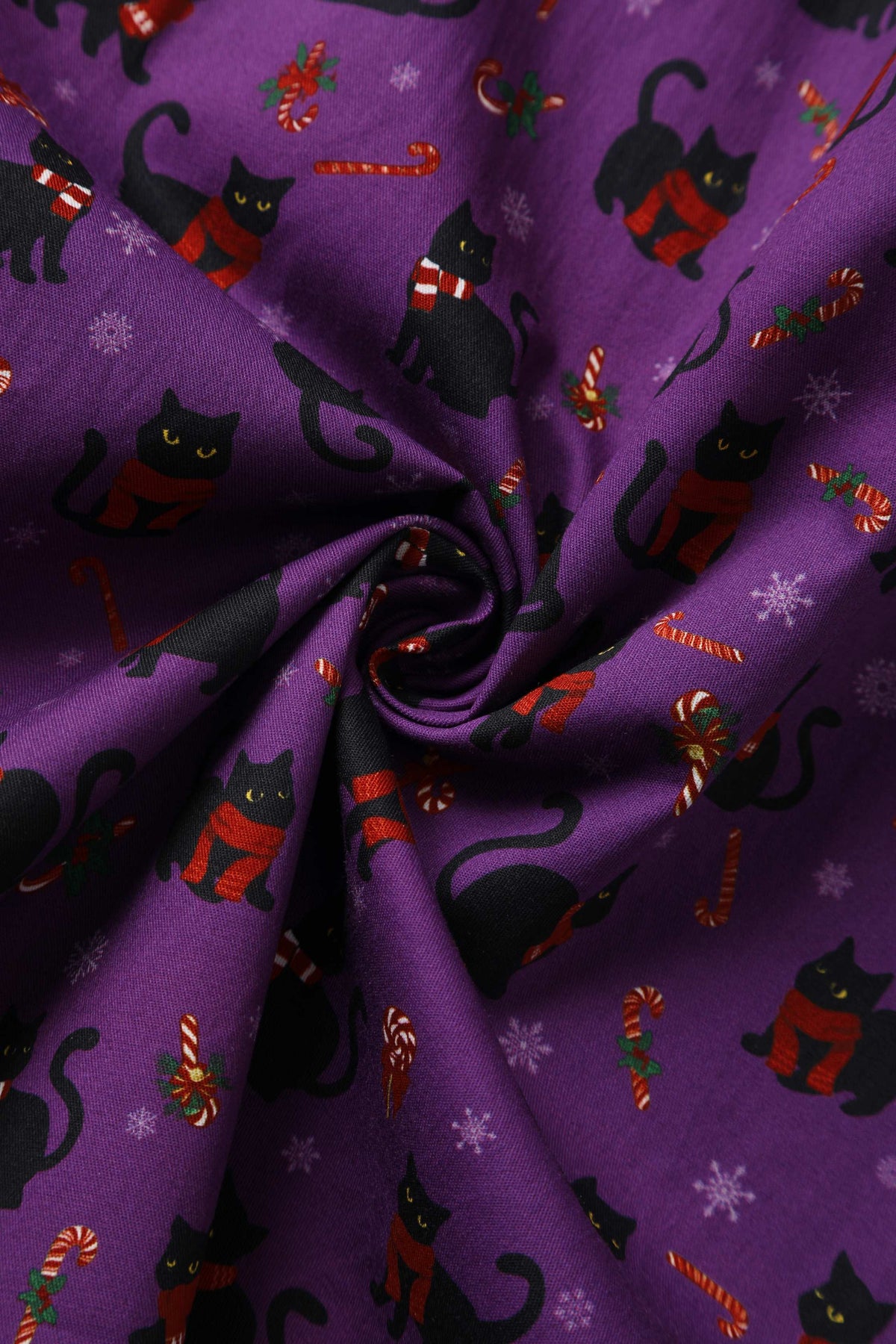 Mabel Festive Cat Shirt Dress In Purple