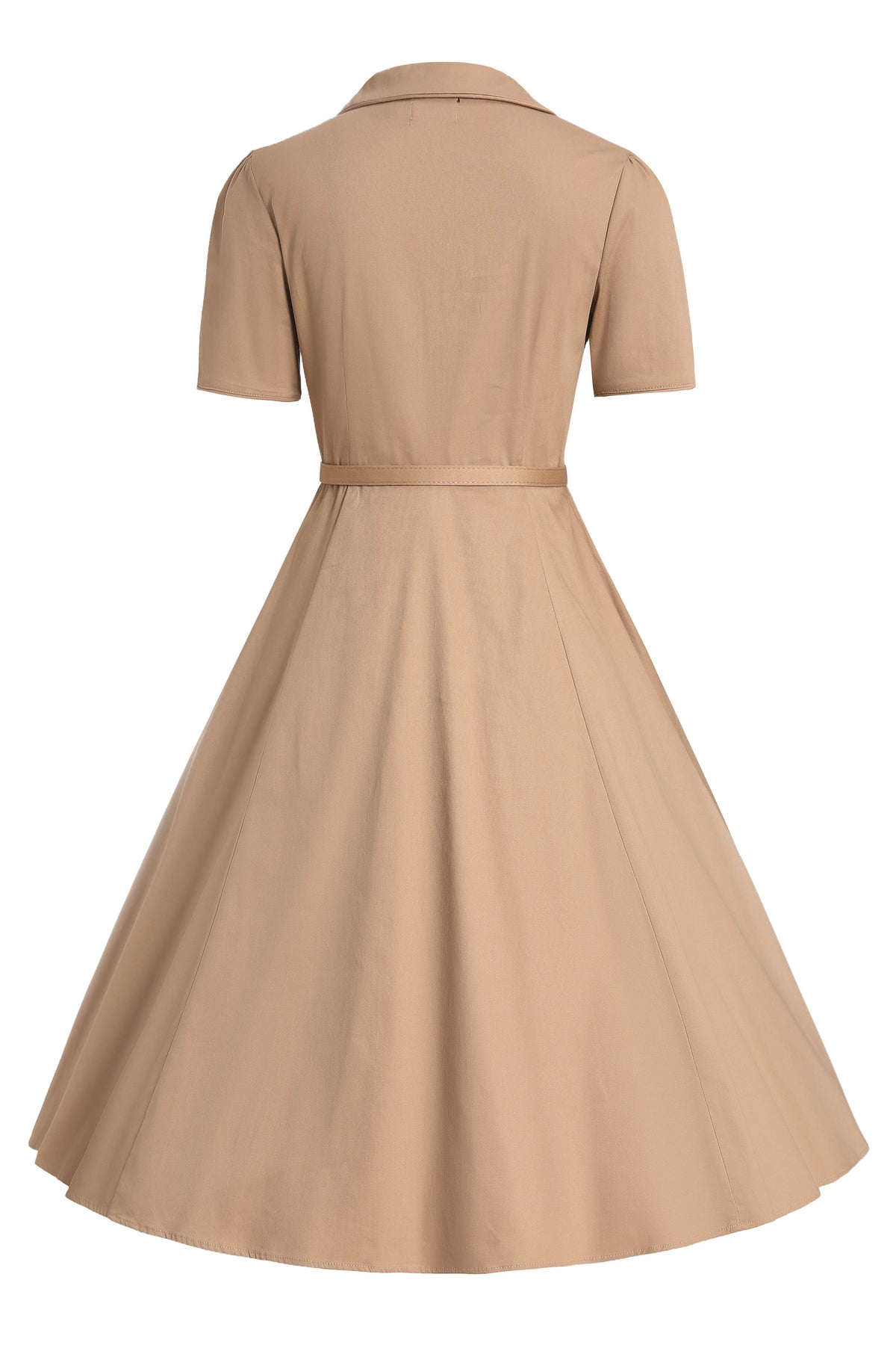Mabel Khaki Cream Midi Shirt Dress