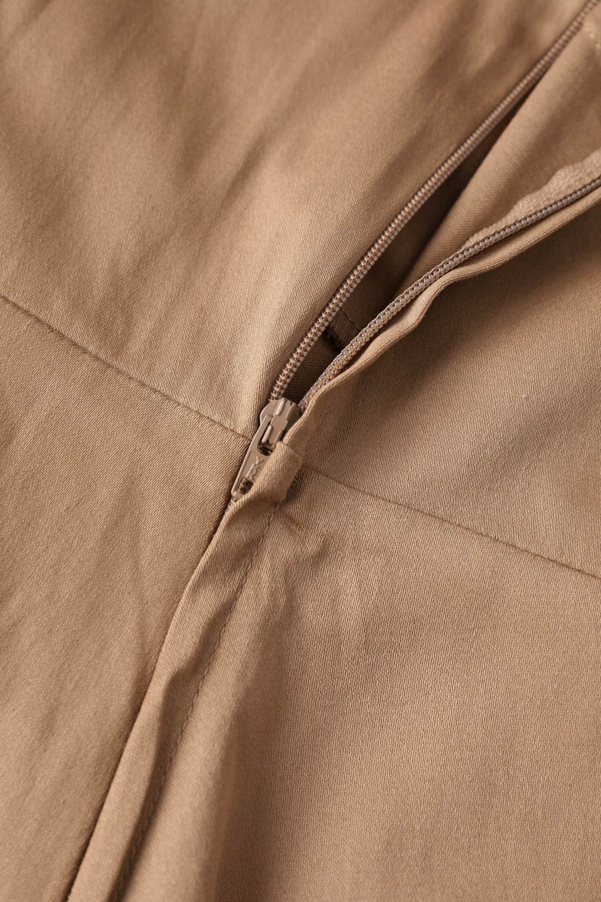 Mabel Khaki Cream Midi Shirt Dress