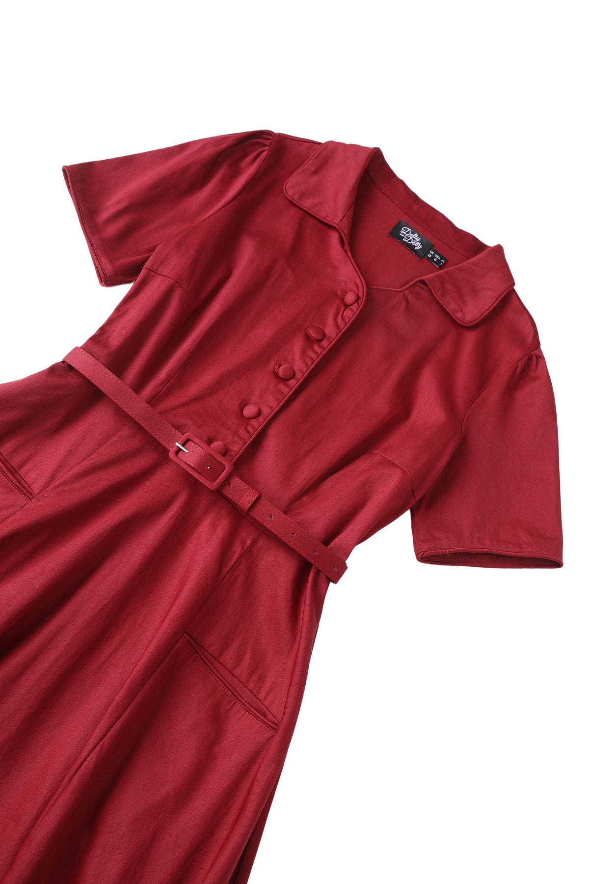 Mabel Rockabilly Burgundy Shirt Dress