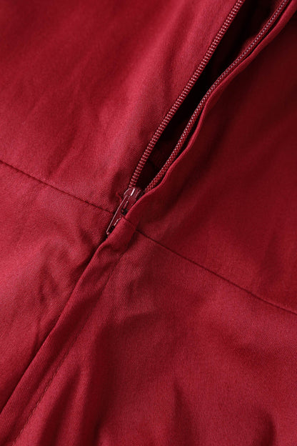 Mabel Rockabilly Burgundy Shirt Dress