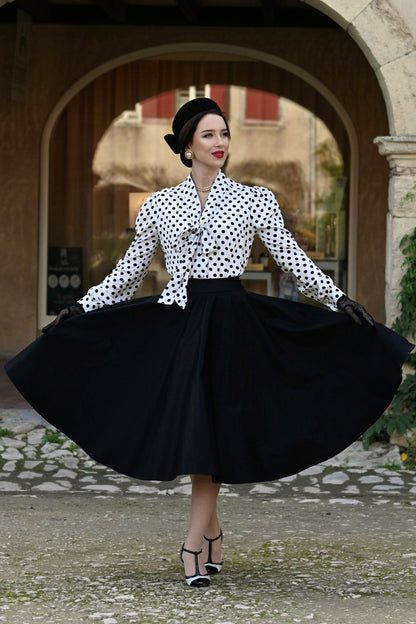Maisie Black Full Circle Midi Skirt