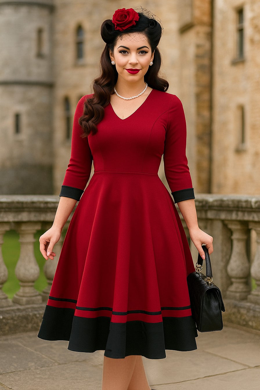 Maria Burgundy Circle Dress
