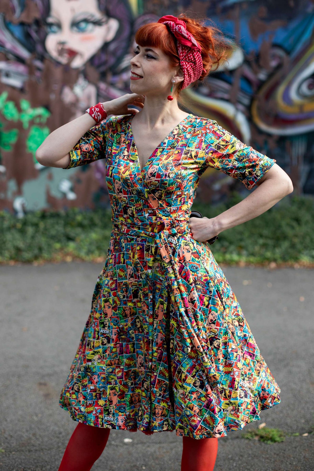 Matilda Comic Wrap Dress