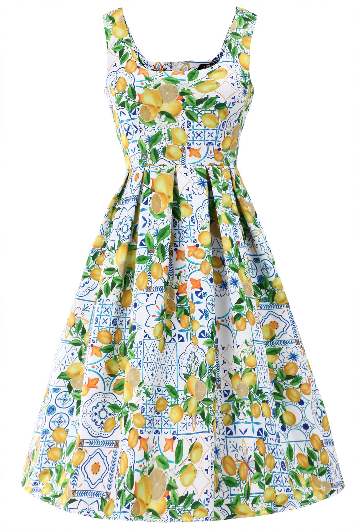Amanda Mediterranean Lemon Swing Dress