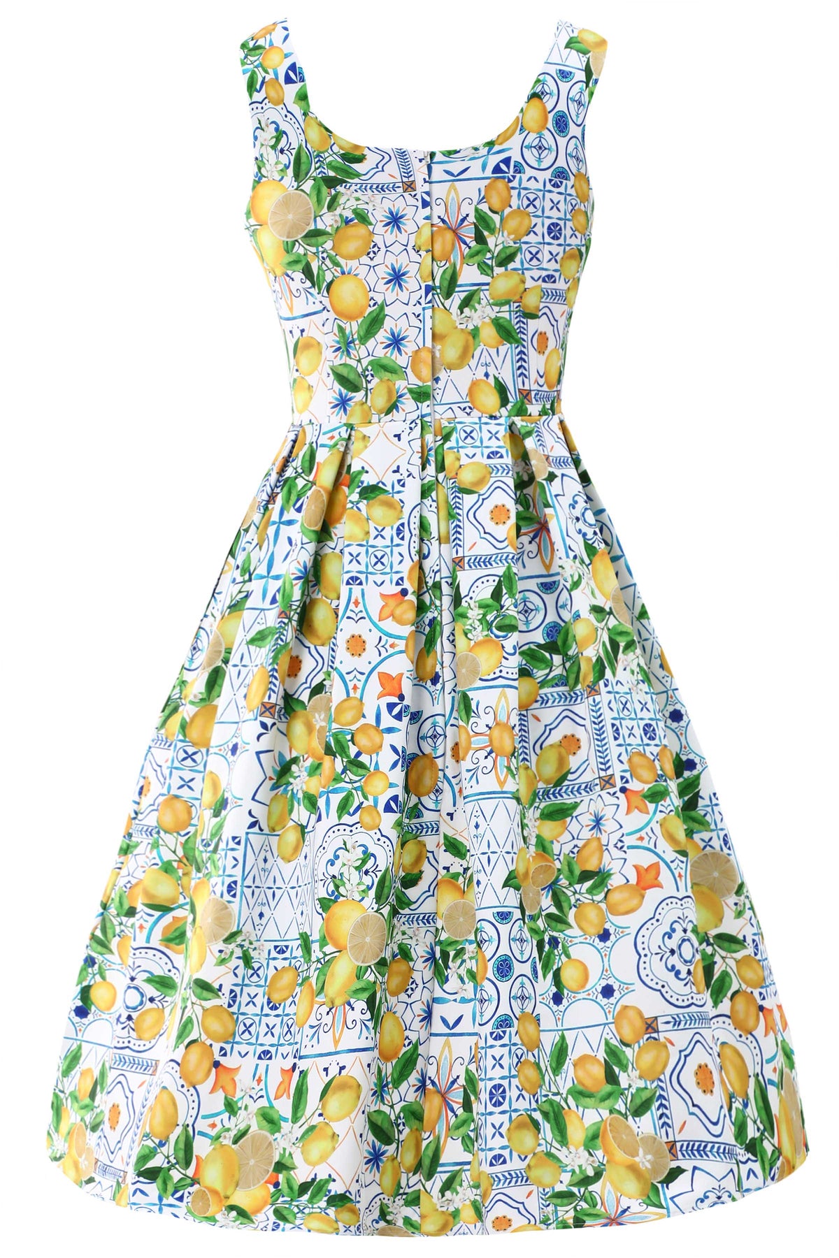 Amanda Mediterranean Lemon Swing Dress