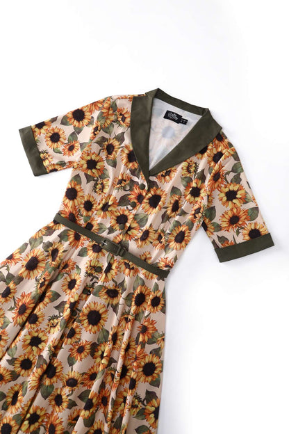 Mollie Sunflower Full Circle Shirt Dress