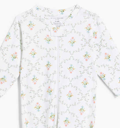 The Footie Pajama - Pastel Trellis