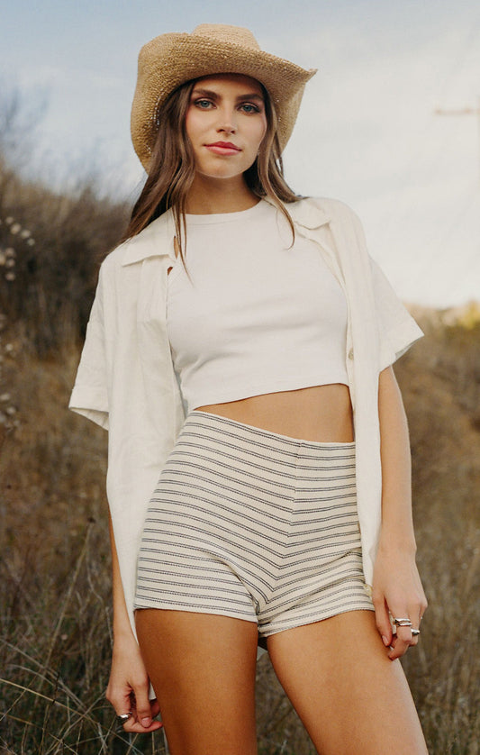Ziggy Shorts ~ Skyline Stripe Knit