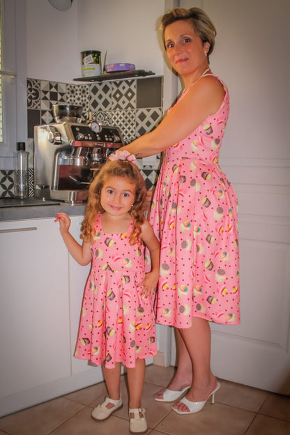 Amanda Pink Cupcake Swing Dress