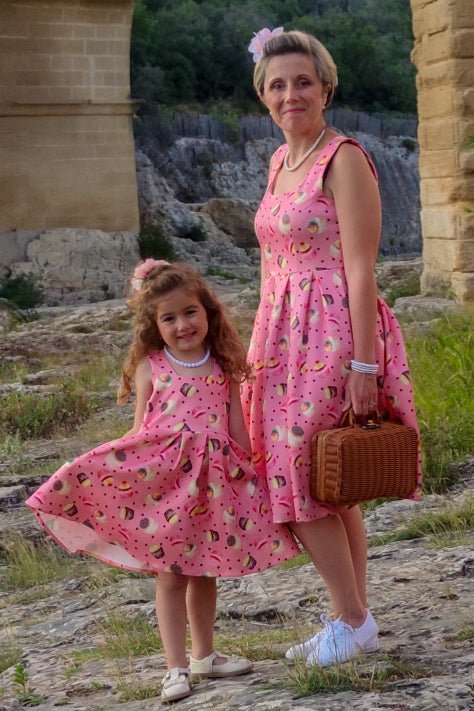 Amanda Pink Cupcake Swing Dress