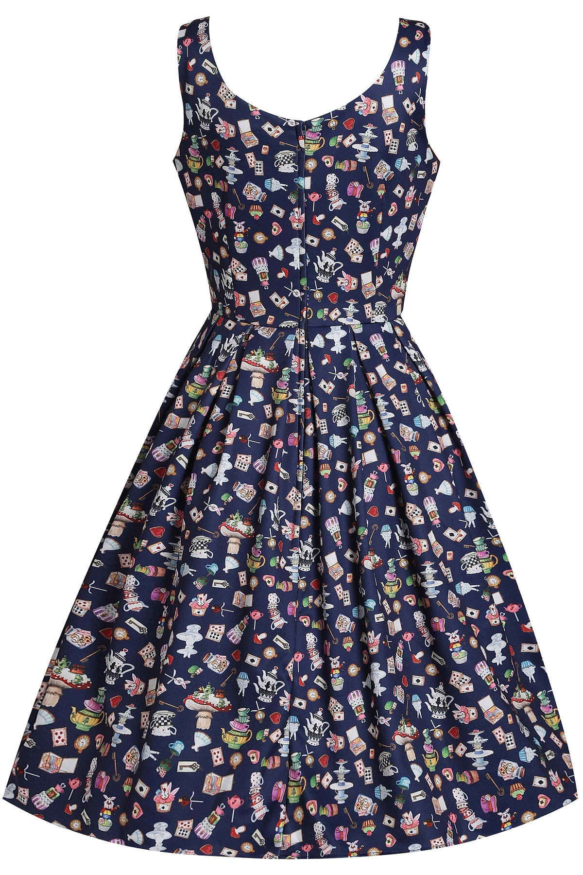 Amanda Navy Blue Wonderland Swing Dress