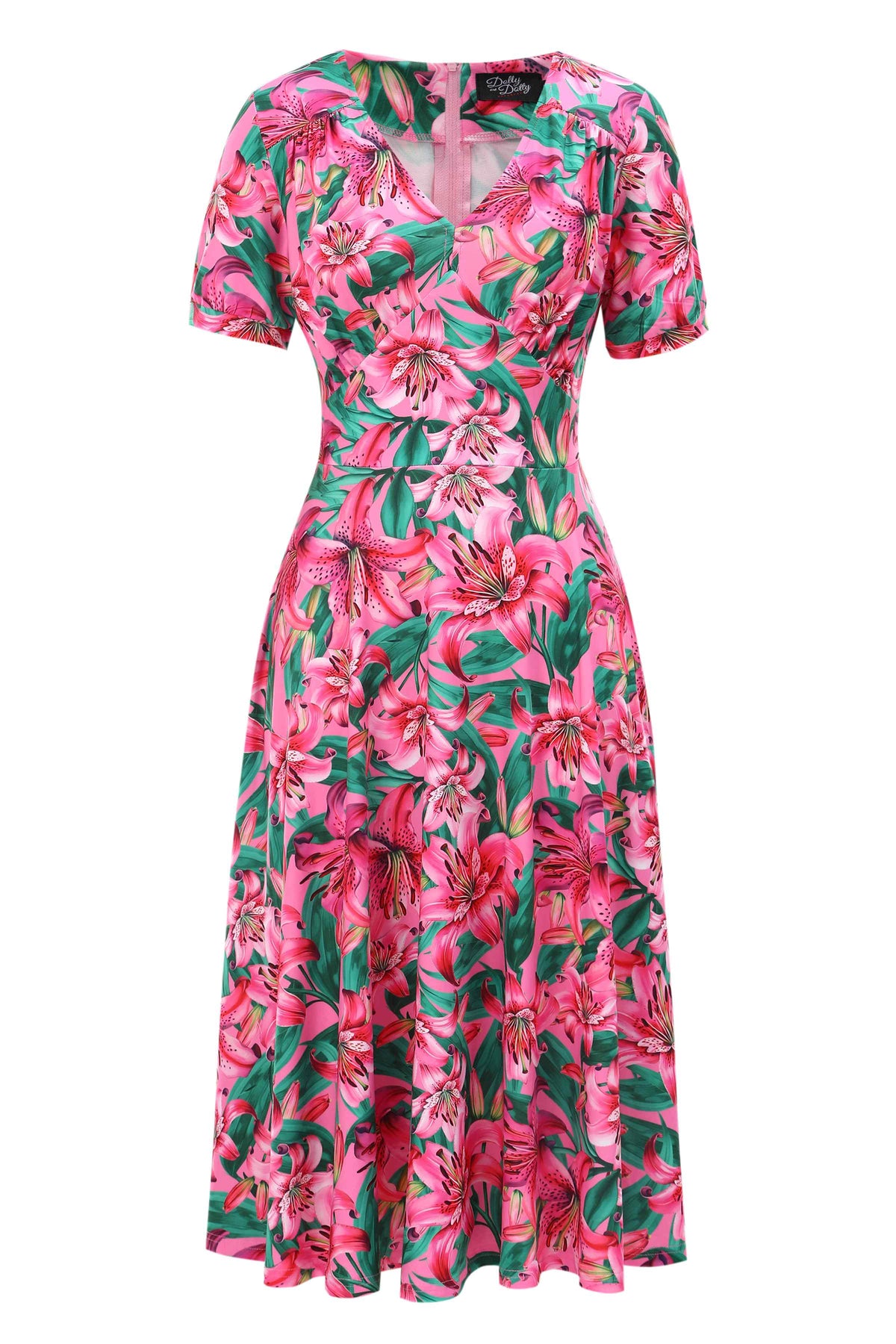 Julia Pink Lily Midi Dress