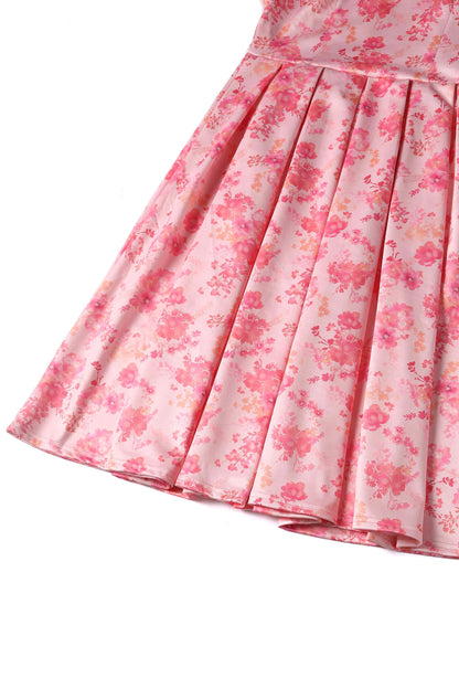 Amanda Pink Shadow Floral Swing Dress