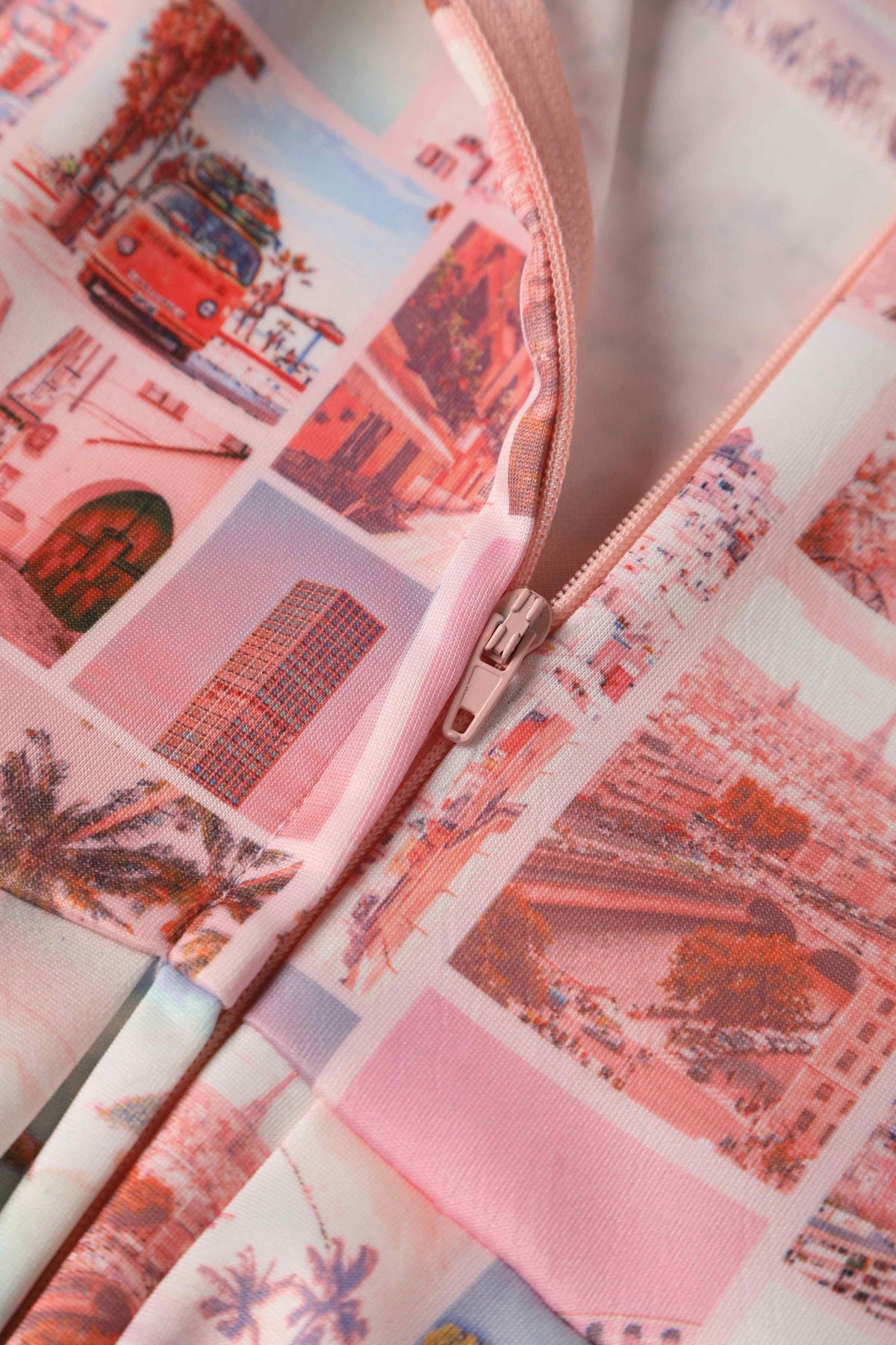 Amanda Postcard Print Swing Dress