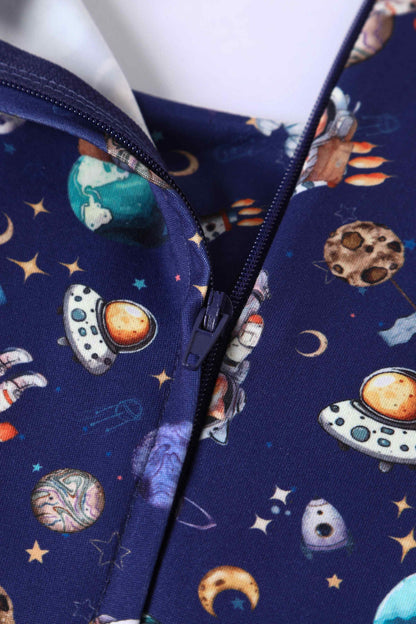Brenda Purple Astronaut Cat In Space Flared Dress