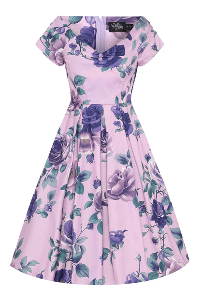 Lily Purple Rose Off Shoulder Midi Dress