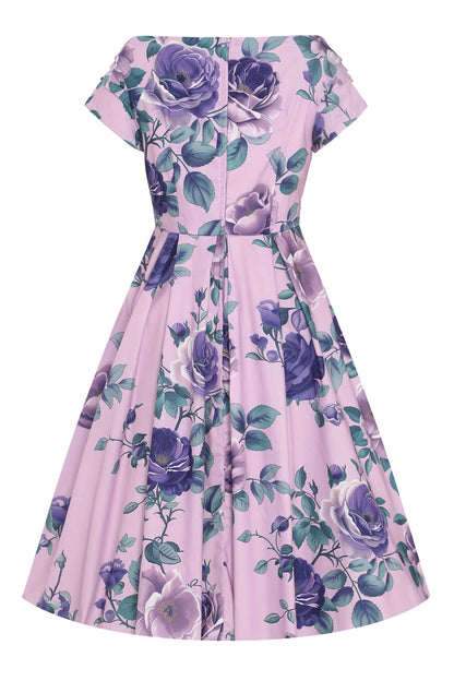 Lily Purple Rose Off Shoulder Midi Dress