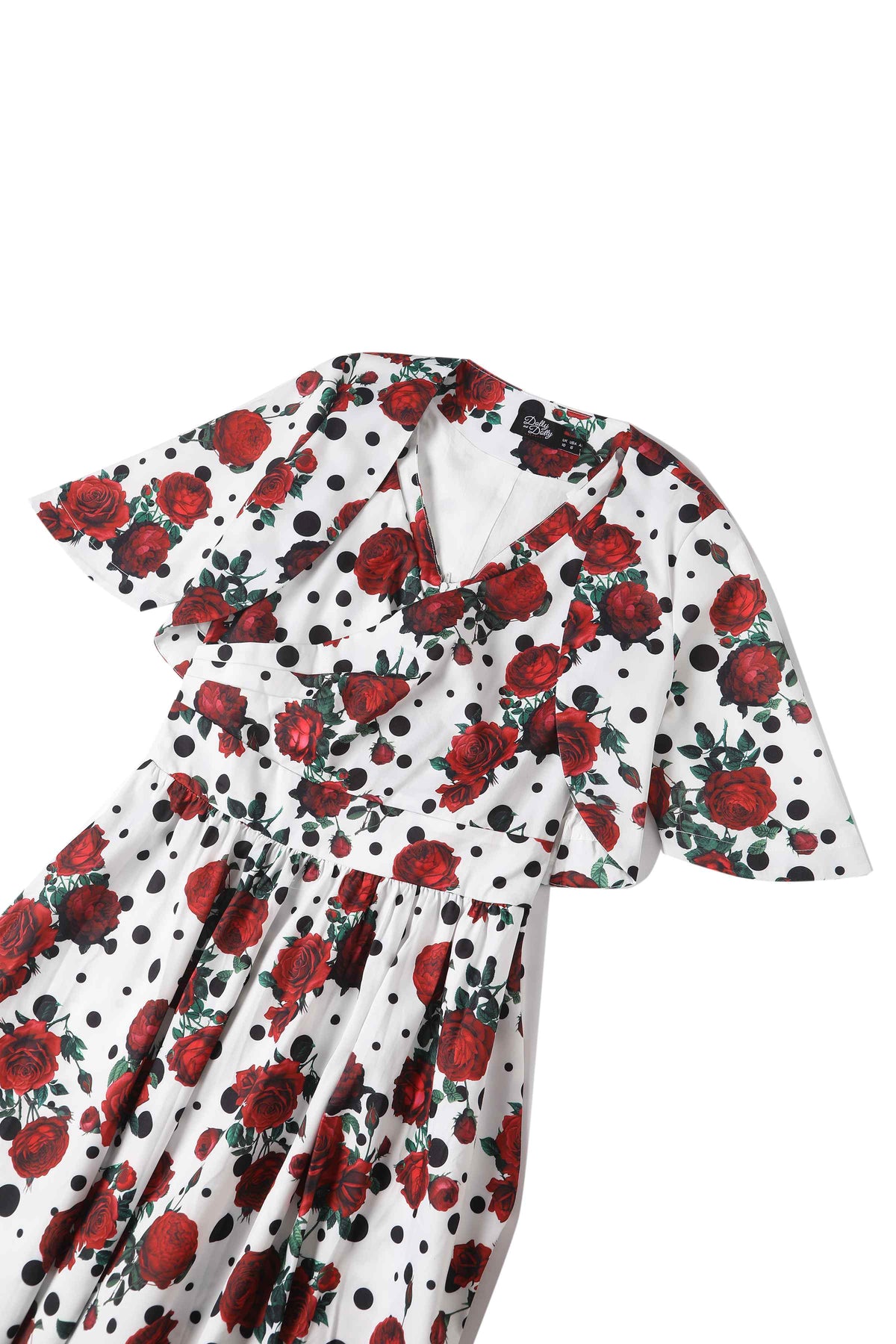 Lisette Retro Polka Dot & Rose Bolero Jacket