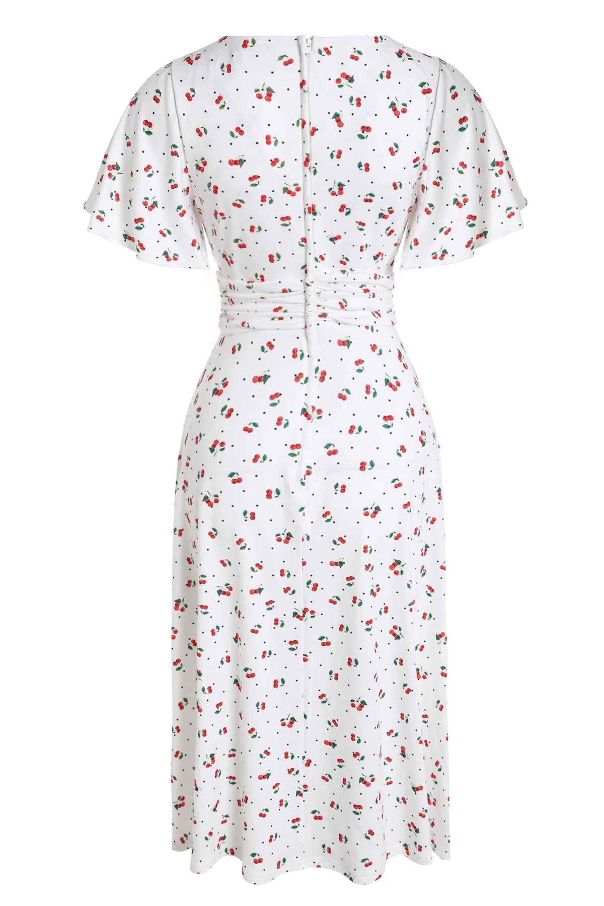 Donna Cherry White Crossover Bust Dress