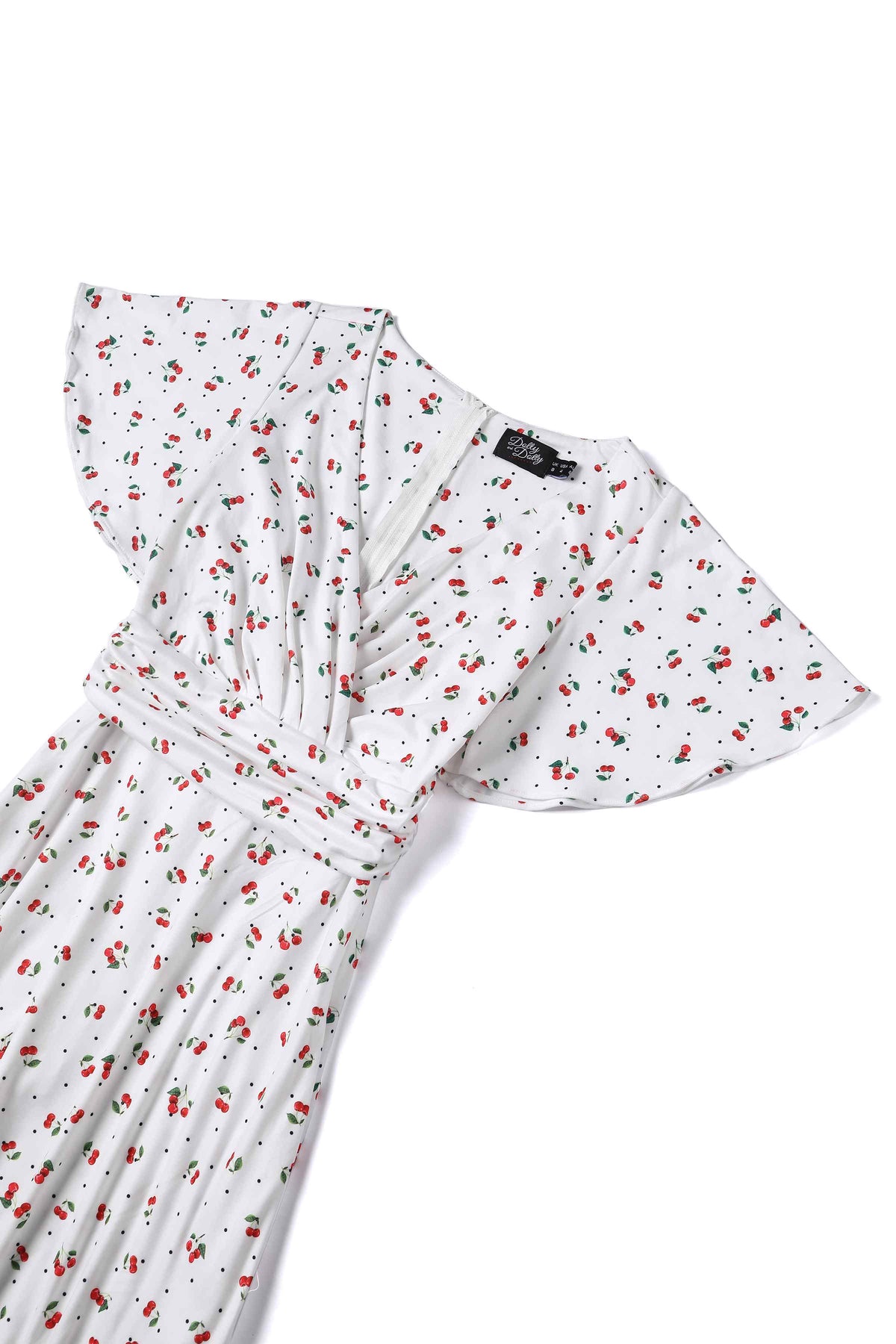 Donna Cherry White Crossover Bust Dress