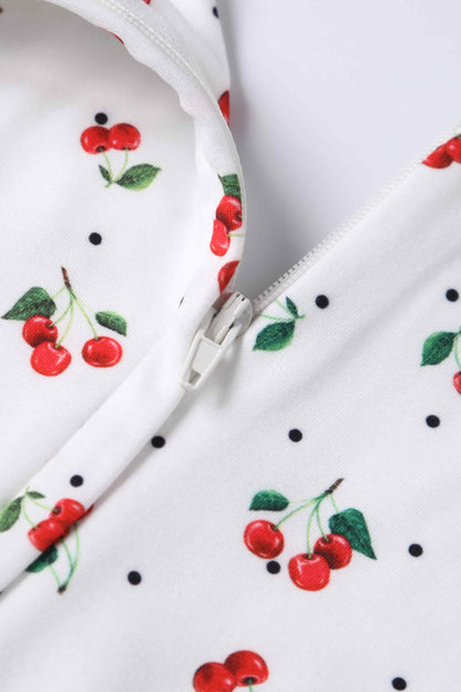 Donna Cherry White Crossover Bust Dress