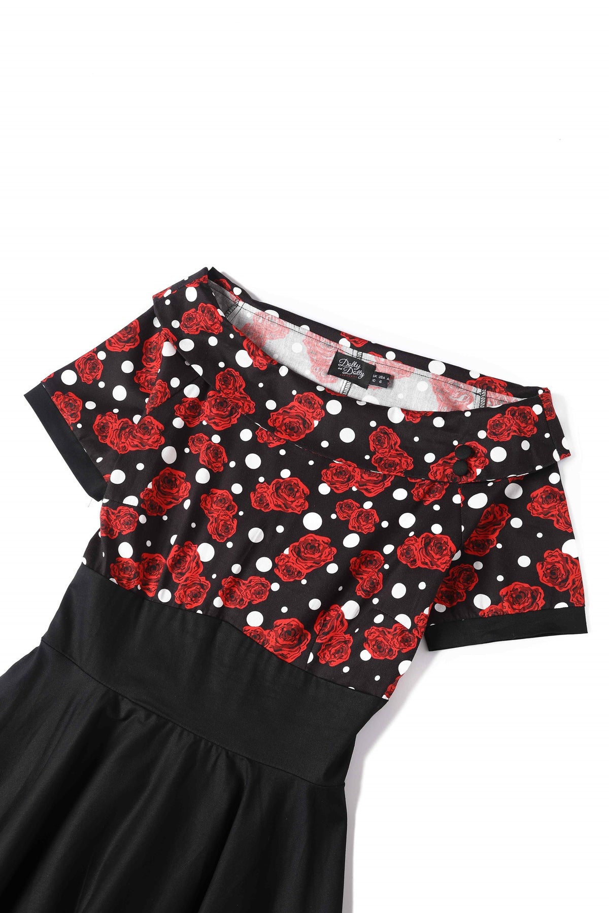 Darlene Rockabilly Rose Polka Dot Swing Dress
