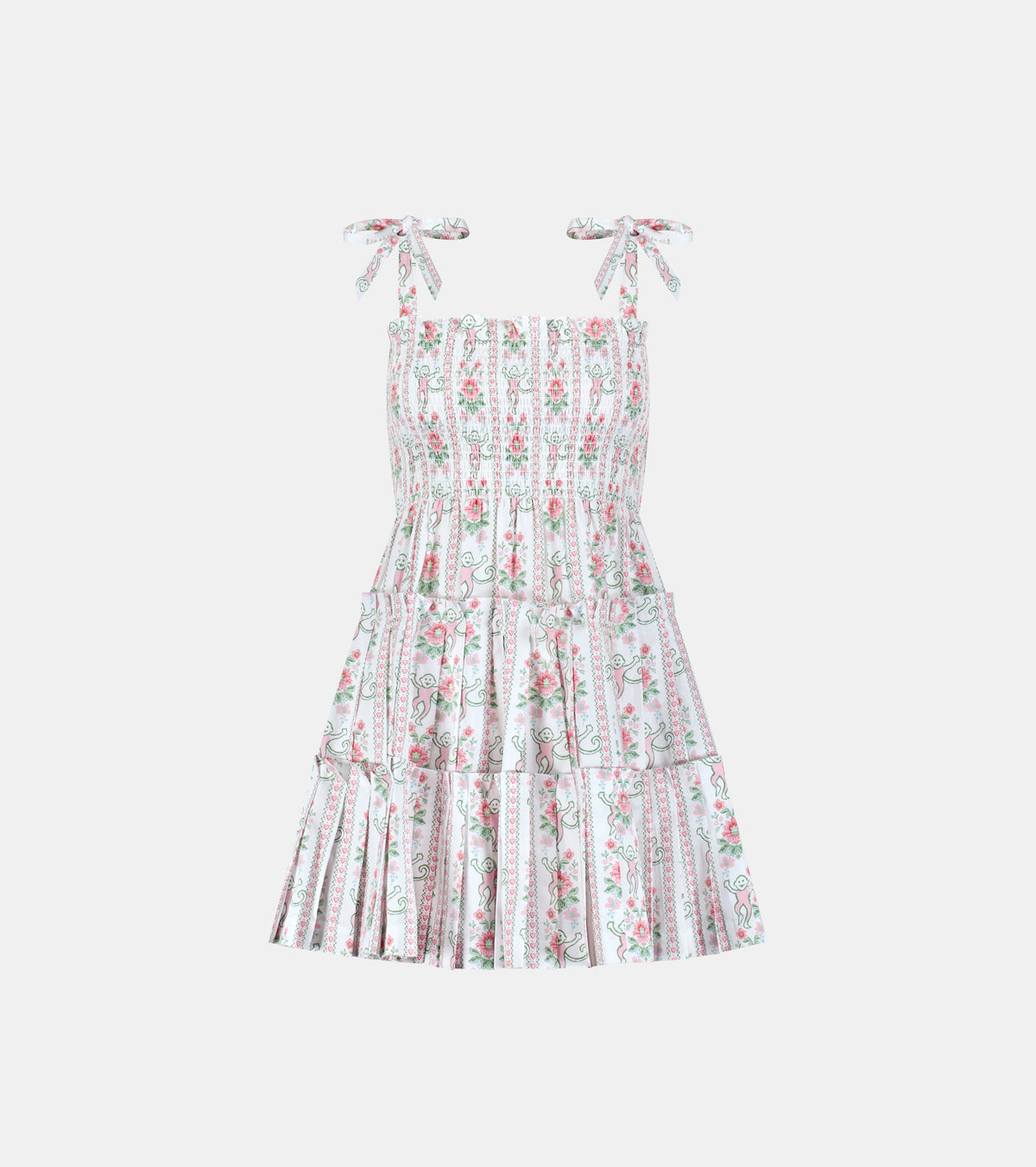 Roller Rabbit x Hill House The Ribbon Charlotte Nap Dress - Pink Monkey Block Stripe