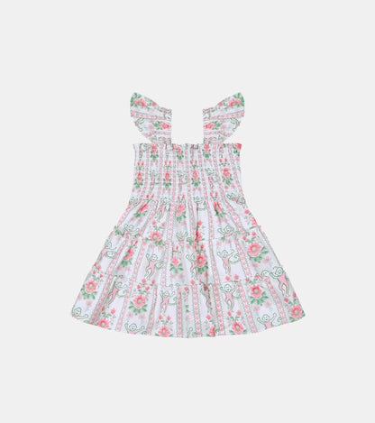 Roller Rabbit x Hill House The Tiny Ellie Nap Dress - Pink Monkey Block Stripe