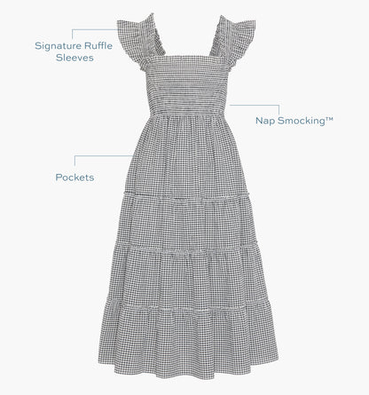 The Ellie Nap Dress - Black/Sand Gingham
