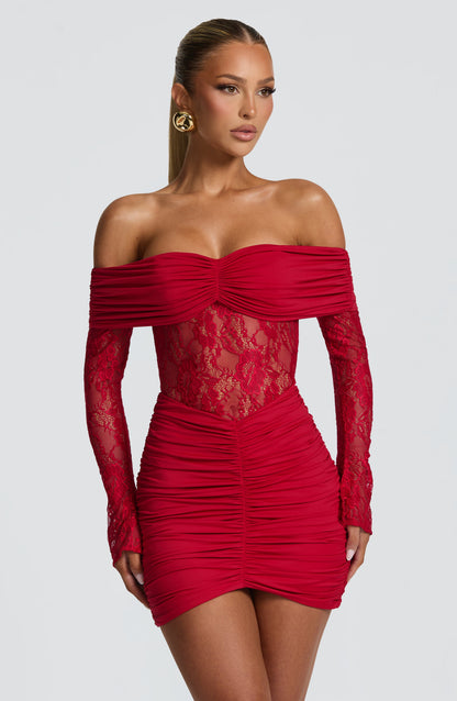 Sauline Mini Dress - Red