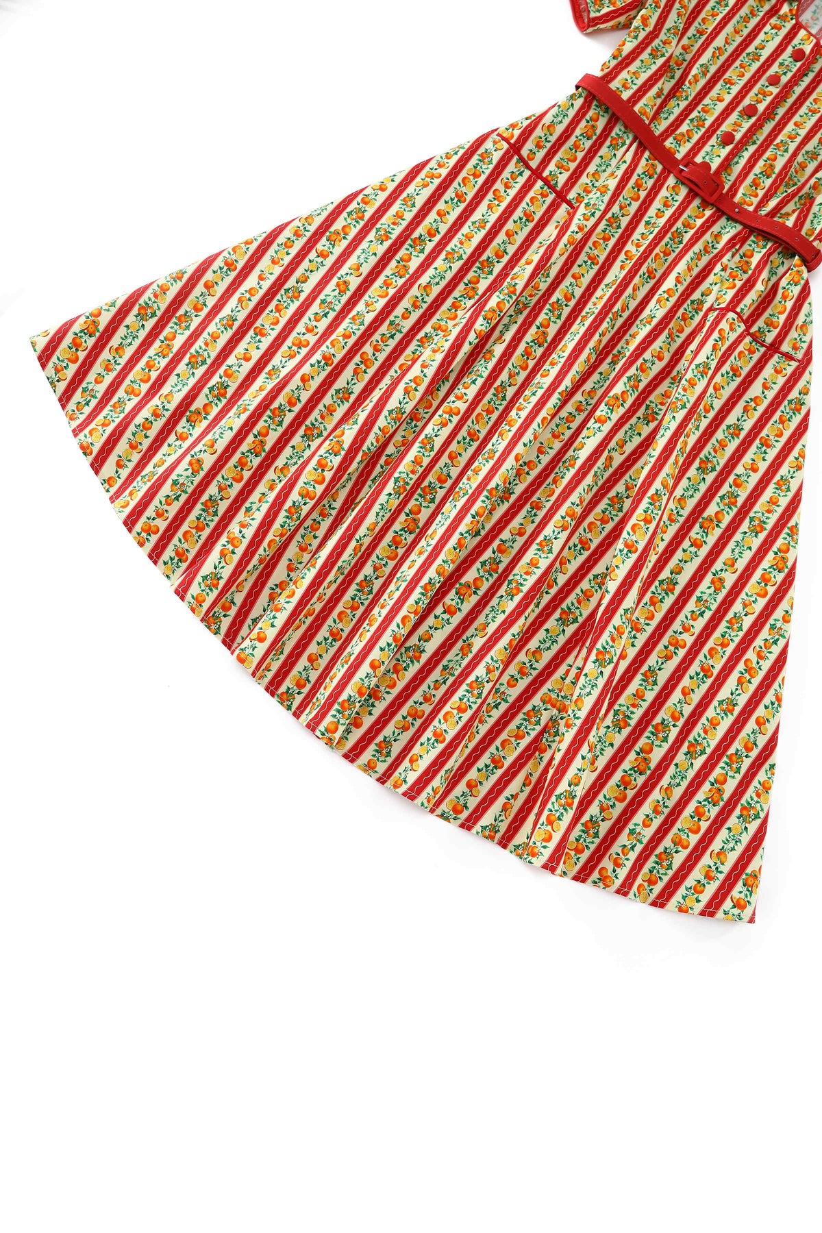 Mabel Summer Orange Midi Shirt Dress