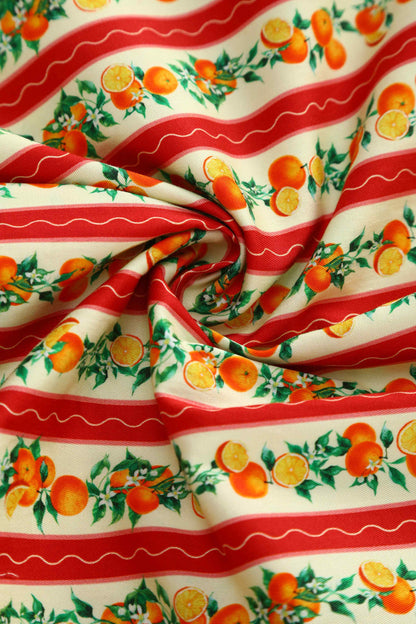 Mabel Summer Orange Midi Shirt Dress