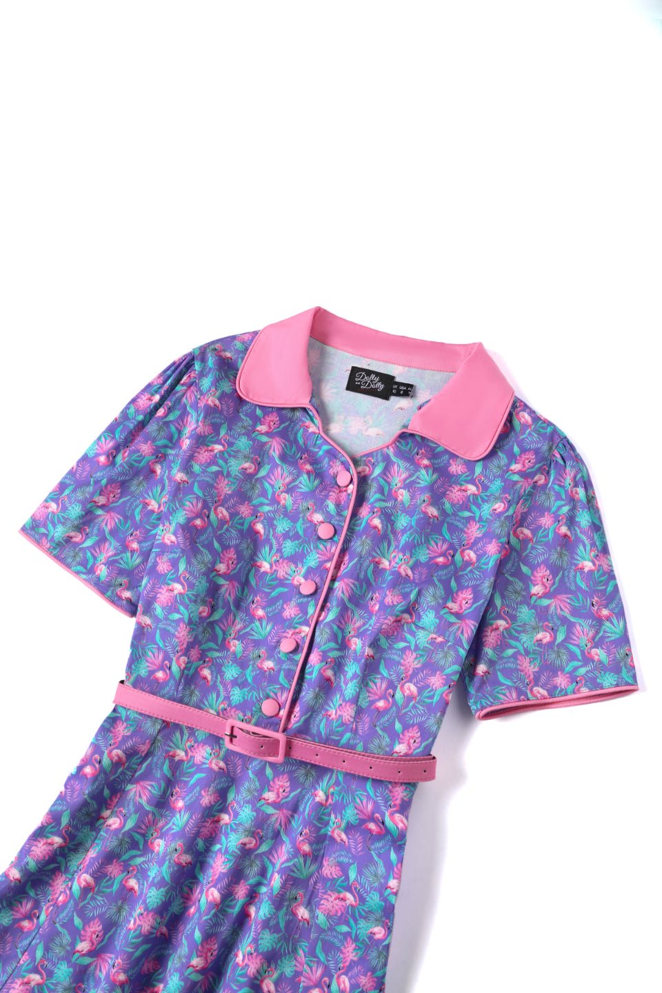 Penelope Purple Flamingo Shirt Dress