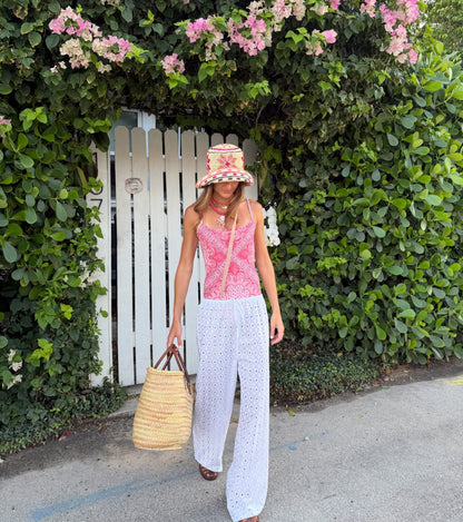 The Giovanna Pant - White Diamond Eyelet