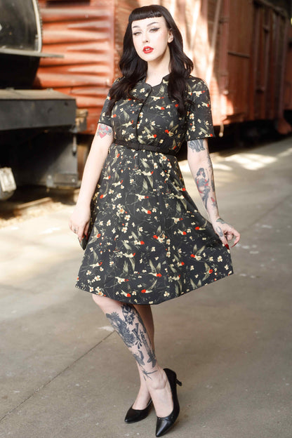 Penelope Swallow Floral Shirt Dress