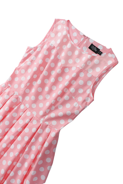 Blair Light Pink Polka Dot Mesh Dress