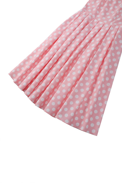 Blair Light Pink Polka Dot Mesh Dress