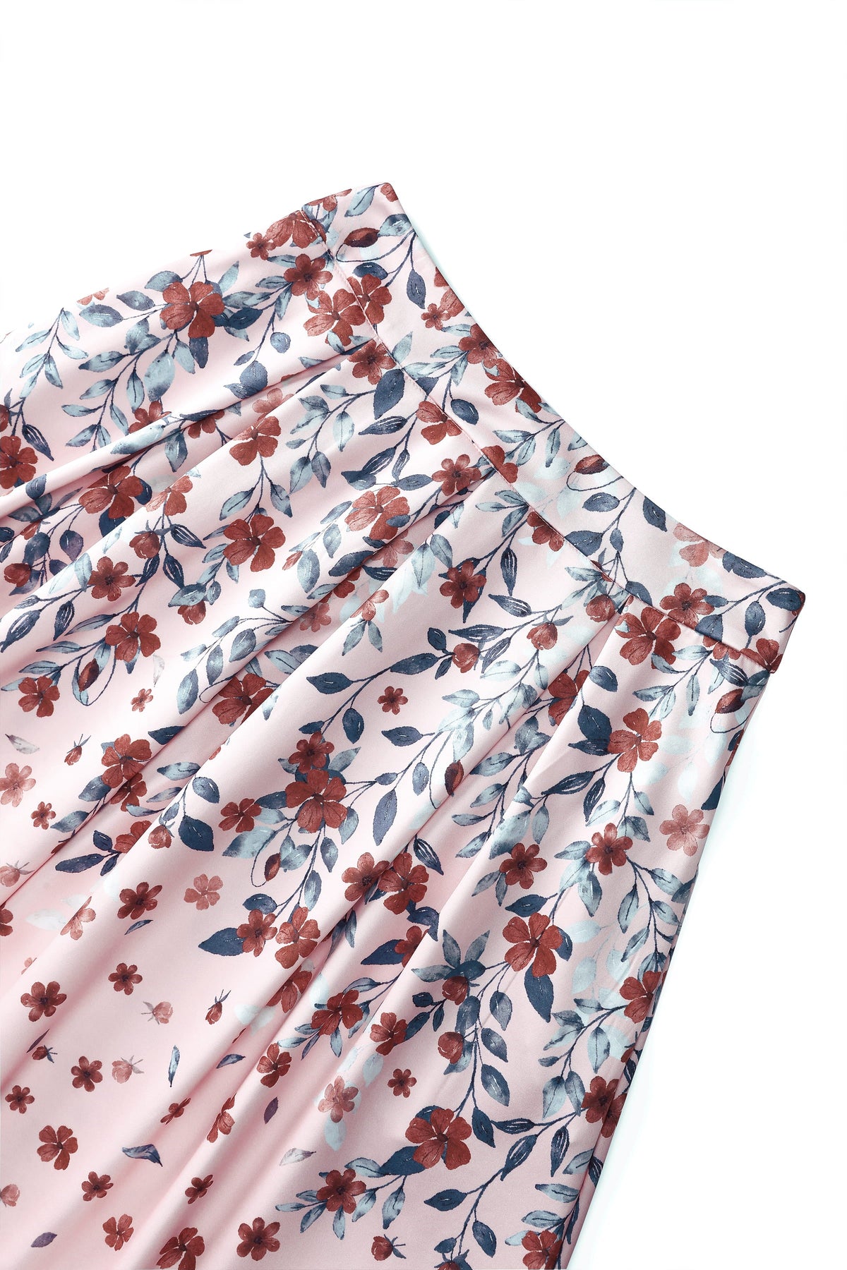 Aisley Falling Flower Box Pleated Skirt In Pink