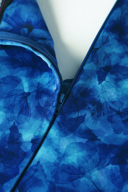 Lily Blue Watercolour Floral Off Shoulder Dress