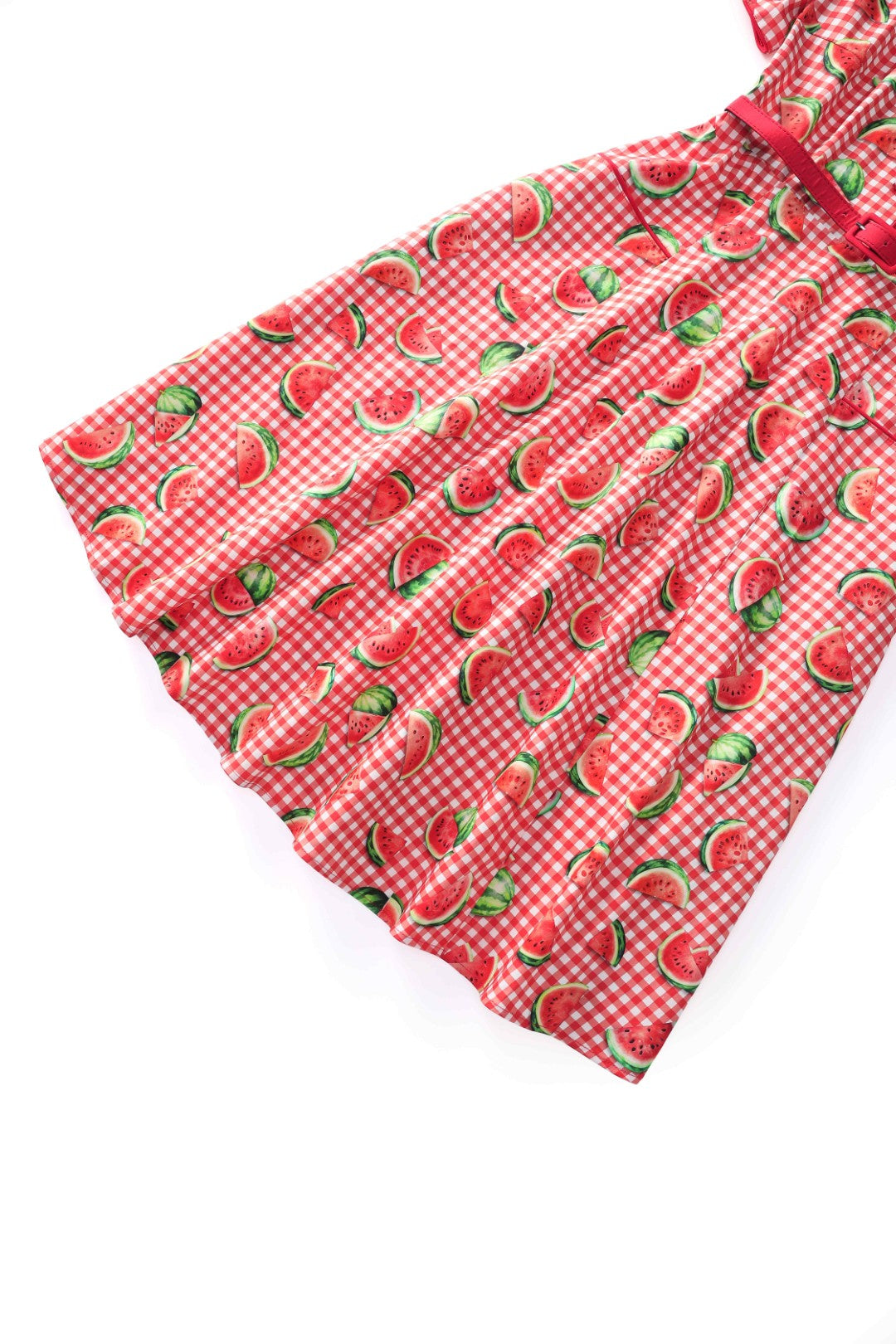 Mabel Watermelon Gingham Midi Shirt Dress