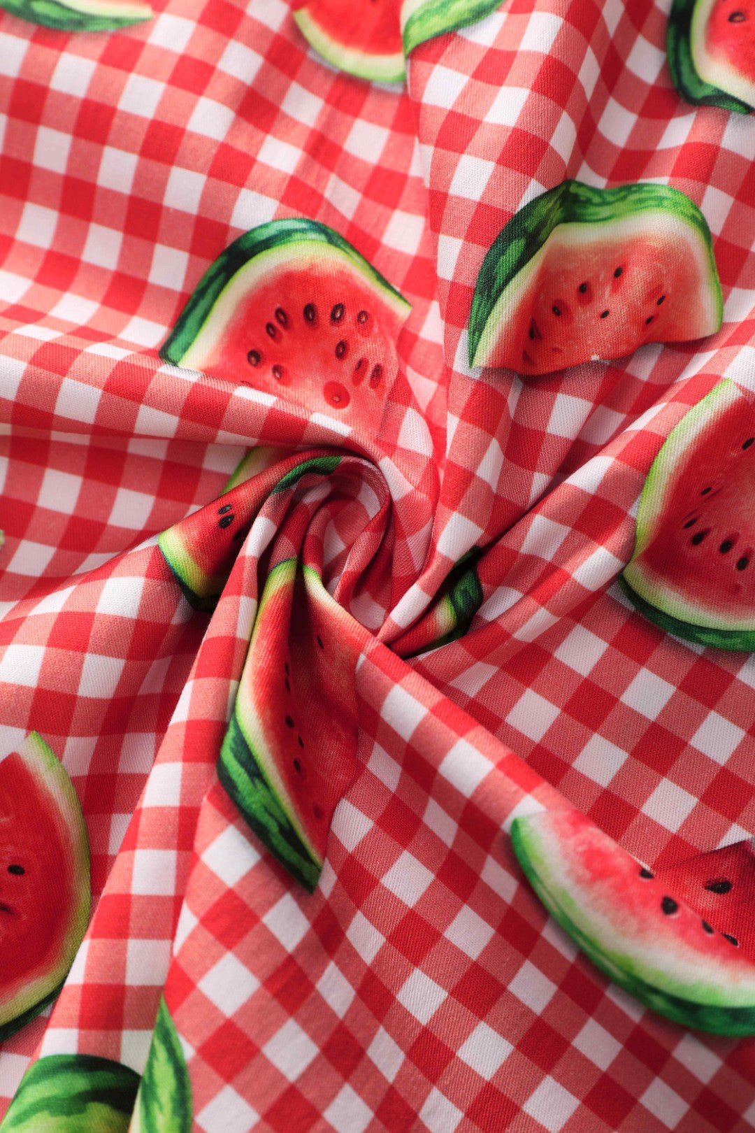 Mabel Watermelon Gingham Midi Shirt Dress