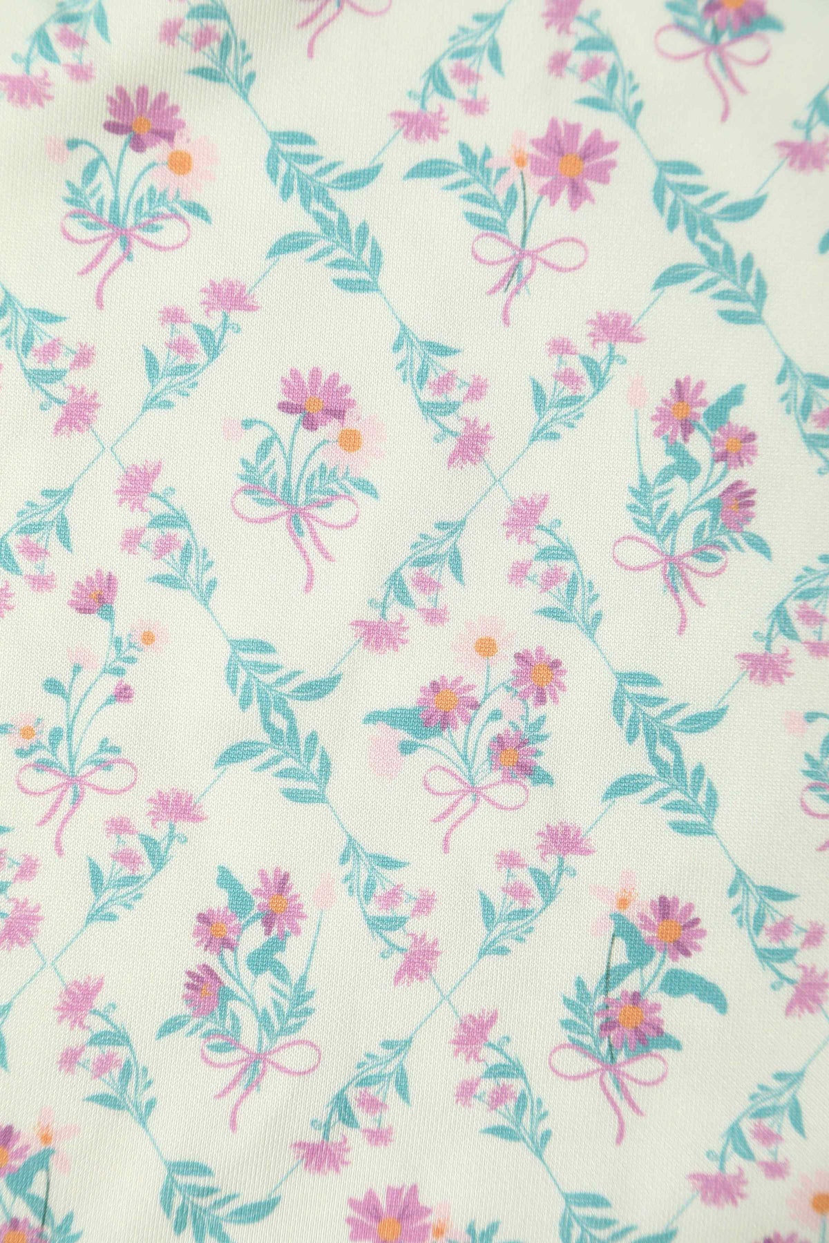 Lily White Floral Tile Off Shoulder Dress