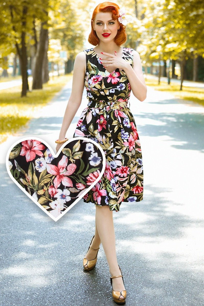 May Crossover Bust Tropical Dress