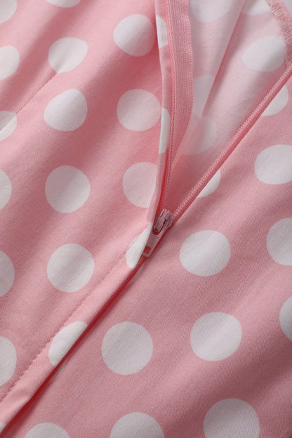 Blair Light Pink Polka Dot Mesh Dress